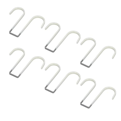Klanata Double Sided Over Door Hooks - Plated High Manganese Steel with PVC Coating - Fits Standard 1.69 Inch Doors - 20 lbs Load Capacity - Set of 6 for Bathroom and Industrial Cubicles