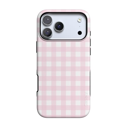 Casely iPhone 17 Pro Max Case | Pink Plaid | Sunday Best | Bold Protective Design | Compatible with MagSafe