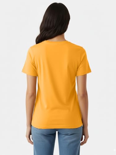 Image of LEOTUDE Women Half Sleeve Loose Fit Cottonblend Multicolour Shirt Colorful Loose Fit Tshirt for Women