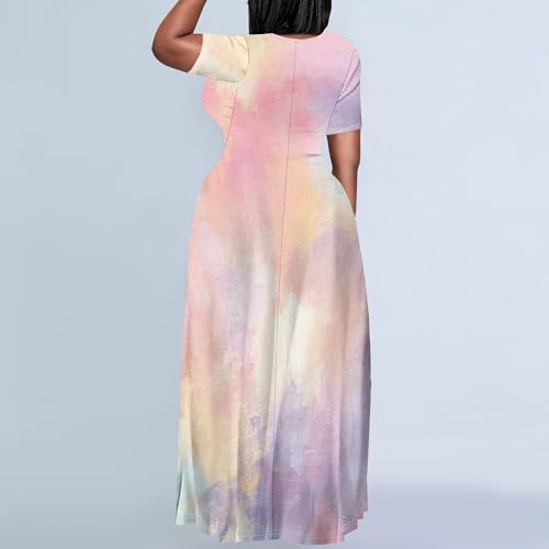 Image of Plus Size Maxi Dresses for Curvy Women T-Shirt Summer Sun Dresses Loose Fit