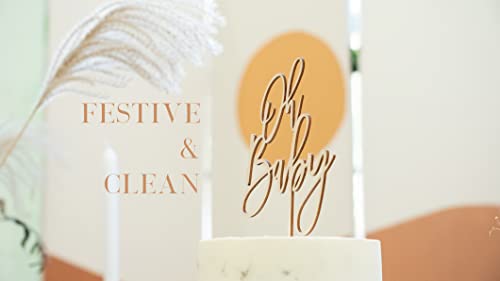 Ls Designs Oh Baby Cake Topper Rustic Wood Baby Shower Cake Topper Large 5 1/4 Inches X 7 3/4 Inches Rustic Wood Baby Shower Girl Baby Shower Boy Cake Topper Gender Reveal Baby Shower #TOP3