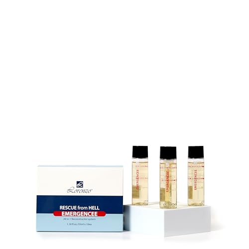 L Lorenzo Rescue from Hell Emergencee All in 1 Reconstructor System 1.18fl.oz/35ml X 10 | Severely Damaged, Fine or Limp Hair