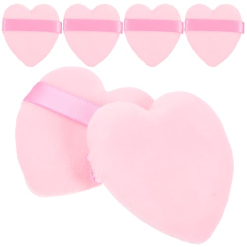 CLISPEED 6pièces Blending Applicator Puff Set Éponge Maquillage Visage Fond De Teint Poudre Fixante Rose