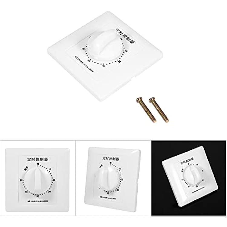 30/60/120 Min Countdown Timer, Wall Timer Switches Mechanical Countdown Timer for Bathroom Fan, Lights, Water Heater, Pump, Router(60min)