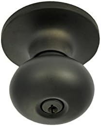 Better Home Products Noe Valley Entry Door Knob | Round Ball Bathroom Bedroom Door Knobs with Lock, with Key Interior Door Lock Hardware - Matte Black