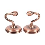 1 Paar Vintage-Wandhaken, Wandmontage, Vintage-Messing-Vorhang-Raffhalter für Schlüssel, Mäntel, Hüte für Fenster & Duschvorhänge (Kupfer)