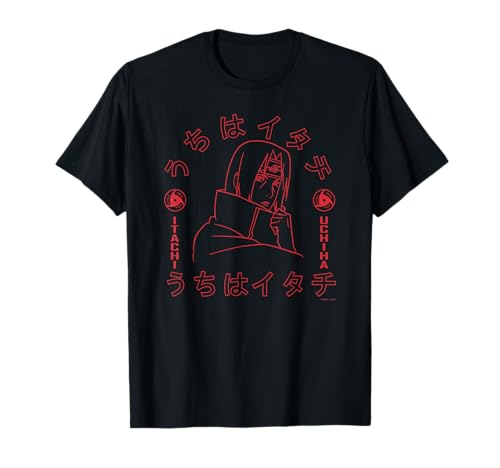 Naruto Shippuden Itachi Uchiha Sharingan Outline Anime Camiseta