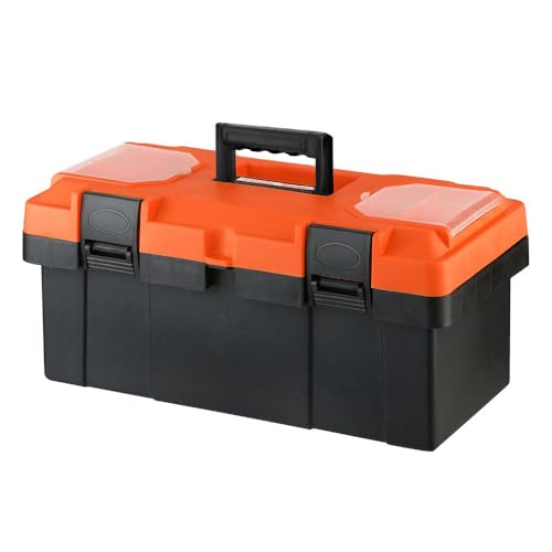 Plastic Tool Box, 18 -inch Portable Tool Box Plastic Toolbox with Removable Tool Tray and Detachable Tool Kit For Craft Storage, Household