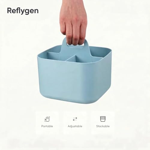 Image of Stackable Portable Handheld Organiser, Multi-Purpose Desktop Divider Organiser Basket for Crafts or School Supplies Desk, Office, Stationery Pencil Holder, Dorm Room(Blue)