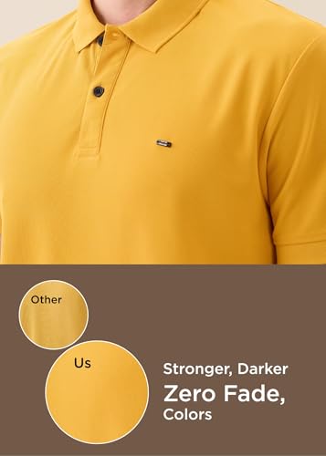 Image of Nostrum Cotton Half Sleeve T-Shirt for Men Boys, Regular Fit, Cherry, Stylish Mens T-Shirts, Polo T Shirt for Man, Collar T Shirts for Men