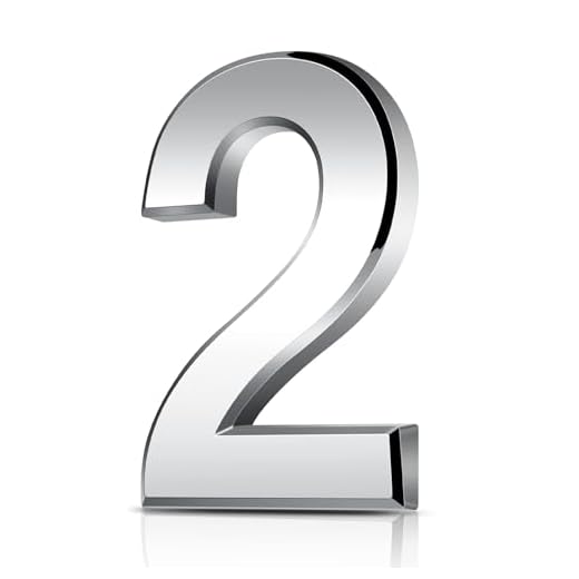 3 Inches 3D Mailbox Numbers Waterproof, Self Adhesive Address Number Stickers for Mail Boxes, Hotel Rooms, Door (Silver 2)