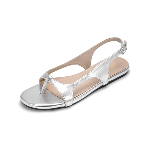 Flip Flop Flat Sandals for Women Thong Sandals Comfortable Dressy Summer Open Round Toe Coutout Flat Shoes3