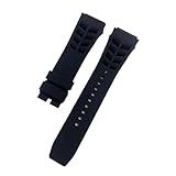 Generico Compatibile con il cinturino dell'orologio Richard Mille, tipo orecchio grezzo, 25 mm x 20 m(Black,Rose gold buckle)