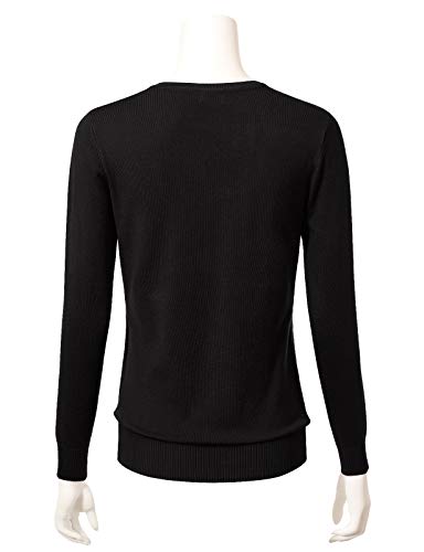 Image of Allsense Women's Long-Sleeve Crewneck Cardigan | Classic Button Down Sweater, Soft Fine Knit, Lightweight