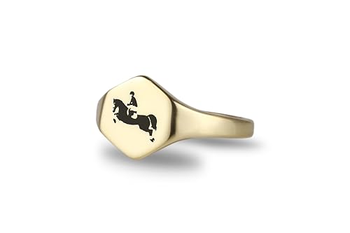 Chevalière en Or 14k gravée : l'élégance intemporelle du sport équestre