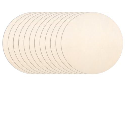12 Stück Holzscheiben 15 cm Durchmesser Runde Baumscheiben 15 cm Deko Runde Holzplatte zum Basteln Unbehandeltes Holzhandwerk Holzscheiben zum Basteln für DIY Handwerk Hängende Dekoration