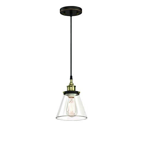 Yaokuem Pendant Lighting Fixture, Hanging Ceiling Lights, E26 Medium Base Max. 60 Watts, Clear Glass Cover, Bulbs Not Included,1-Pack #TOP2