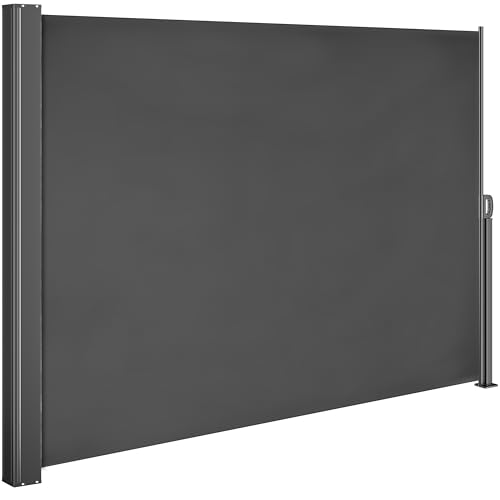 CASARIA® Nosara Extendable Side Awning | 160 x 300 cm | Privacy, Sun & Wind Protection Screen | Perfect for Balcony, Patio and Garden | Anthracite Grey