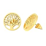 Garneck Pendientes de Acero Inoxidable con Diseño Árbol Vida Joyería para Orejas Unisex Duraderos y Cómodos Regalo Creativo para Mujer y Hombre