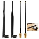 2 Stück 868 MHz LoRa Antenne 5dBi Verstärkung Omnidirektionaler SMA-Stecker mit SMA Buchse Antenna Adapter Cable, für Meshtastic ESP32 LoRa OLED Board mit 15cm IPEX Verlängerungskabel