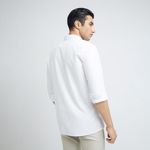 Image of Park Avenue Men's Polyester Blend Plain Regular Fit Formal Shirt