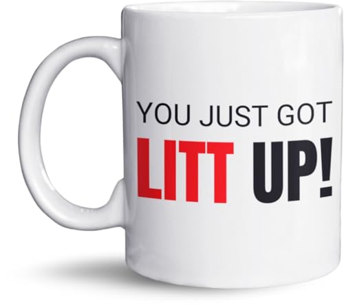 You Just Got Litt Up! Taza - Taza de trajes divertidos - Regalo para los aficionados a los trajes - Taza Humor de Oficina - Apto para lavavajillas y microondas
