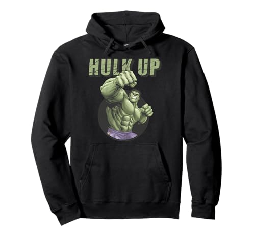 Image of Marvel The Incredible Hulk Tough Hulk Up Bulk Up Badge Pullover Hoodie