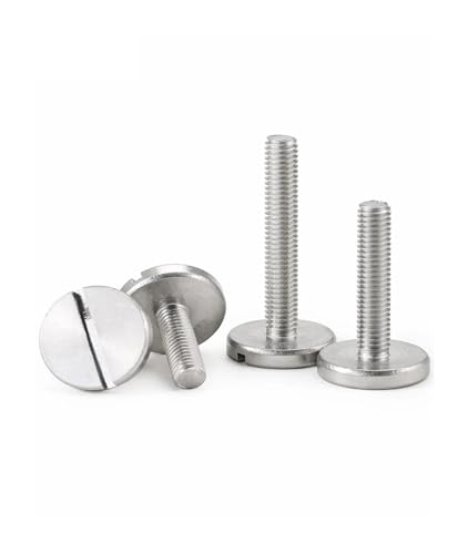 KSeSii M2.5 M2 M3 M4 M5 M6 Tornillo de Cabeza Plana Extra Grande con Ranura de una Palabra de Acero Inoxidable 304 Tornillo de Cabeza Redonda Plana(16mm,M3-5Pcs)