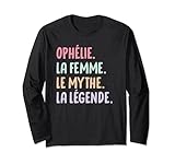Ophélie la femme le mythe la légende. Un cadeau avec prenom femme pour fête d'anniversaire ou noël, offrez ce cadeau unique et plein d'humour à Ophélie qui porte son prénom et un message drôle pour lui faire une belle surprise.