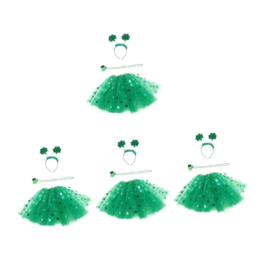 Accessoires Saint-Patrick avec jupe en tulle collier perles et serre-tête trèfle ifundom