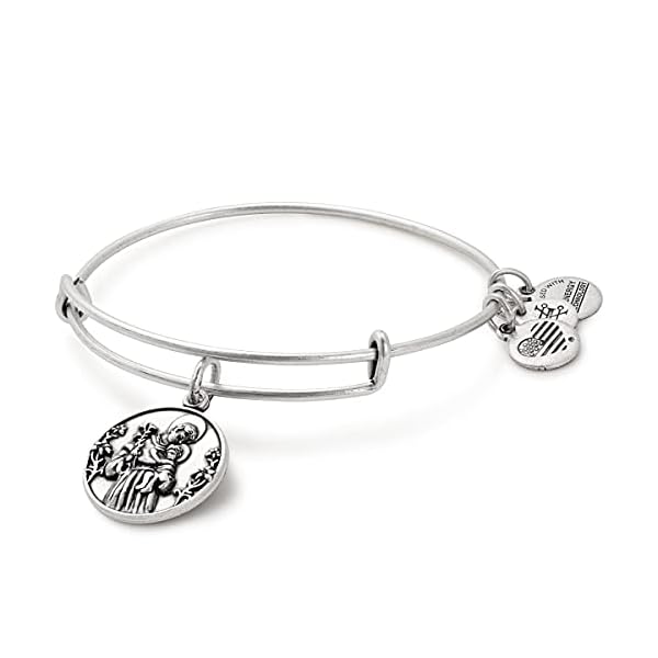 Alex-and-Ani-Divine-Guides-Expandable-Bangle-Bracelet-for-Women-Saint-Anthony-of-Padua-Charm-Rafaelian-Finish-2-to-35-in Alex and Ani Divine Guides Expandable Bangle Bracelet for Women, Saint Anthony of Padua Charm, Rafaelian Silver Finish, 2 to 3.5 in