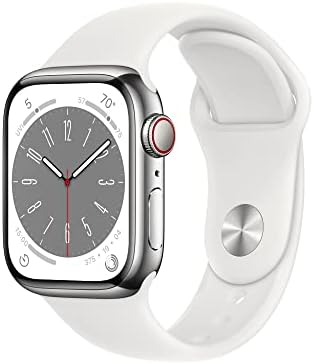 Apple Watch Series 8 (GPS 45mm) Smart watch - Midnight Aluminium Case with Midnight Sport Band - Regular. Fitness Tracker, Blood Oxygen & ECG Apps, Water Resistant