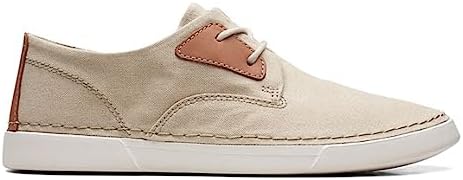 Clarks Men's Gereld Tie Sneaker, Sand Textile, 13 | Image 1