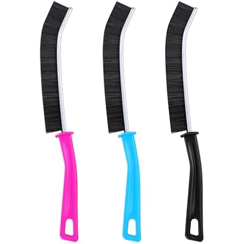 Acooruiteng Crevice Cleaning Brush Hard Bristle Crevice Cleaning Brush Crevice Cleaning Brushes for Household Use Crevice Brush Grout Brush for Shutter Door Window Track Kitchen Bathroom 3 Pcs Cover