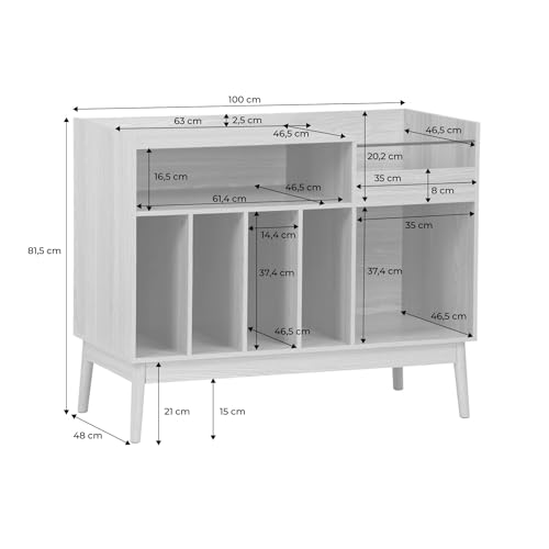 Console vinyle haut de gamme Dune décor bois noble sweeek - 4