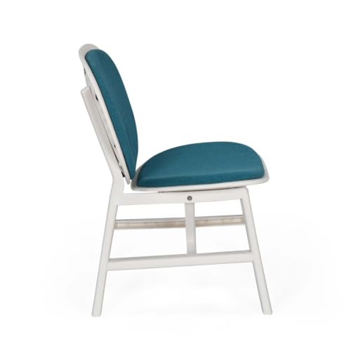 Image of Nilkamal Arena Cushioned Plastic Chair| Set of 2| for Home, Living Room, Balconies, Patios, Outdoor, Garden| Milky White & Blue