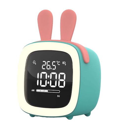 Generisch Reloj despertador para niños – Linda lámpara de noche para niñas – Despertador LED para niños con luz nocturna y temporizador para dormitorio, habitación infantil