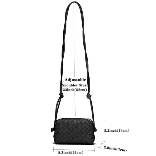 Image of ZEDIUH Woven Bag for Women Crossbody Shoulderbag, Small Vegan Leather Purse