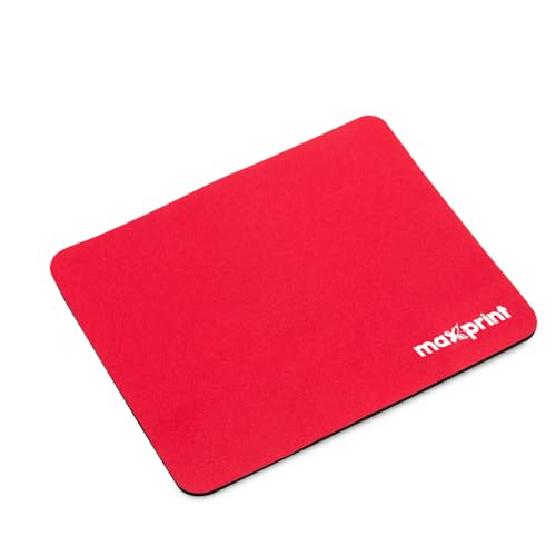 Maxprint Base para Mouse Mini – Vermelha – Revestimento em Tecido – Base Antiderrapante – Ideal para Escritório e Notebook