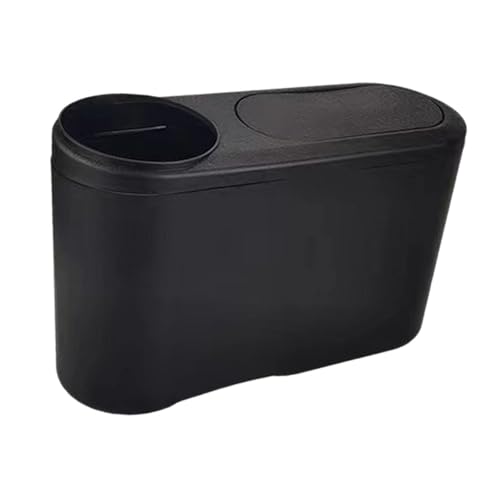 Baoblaze Generic Vehicle Trash Bin Car Trash Can Leakproof Portable Sturdy Multipurpose Easy to Install for Interior Garbage Container, With Cup Holder