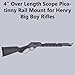 Gotical 4 Inches Over Length Scope Picatinny Rail Mount for Henry Big Boy Rifles, Aluminum Construction, #8-40 1/4 Screws and Wrench Included (Black)