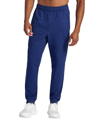 Gaiam Men’s Chill Flex Jogger, Slim Fit, 30” Inseam, Stretch Midweight Material, Medieval Blue Heather, Small