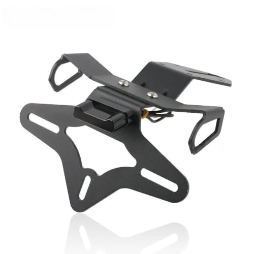 Support de plaque moto en alu robuste avec kit rangement arrière