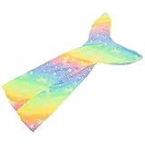 ifundom Meerjungfrauenschwanz Decke Leuchtet im Dunkeln Weiche Flauschige Flanell Kuscheldecke Tragbar für Mädchen Schlafsack Geburtstagsgeschenk Weihnachten Halloween