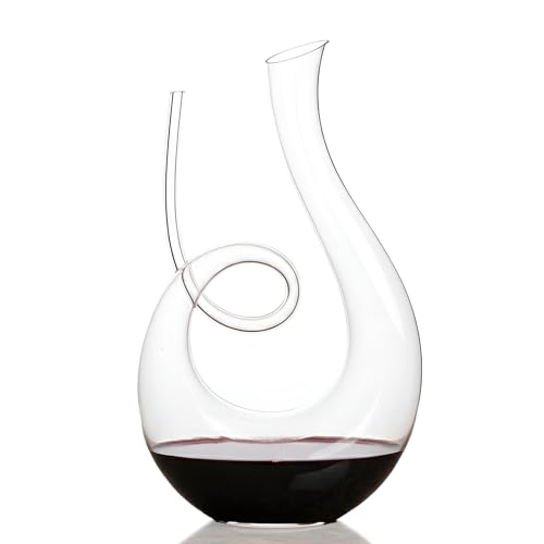 Wine Enthusiast Art Series Treble Decanter, 28 oz - Hand-Blown