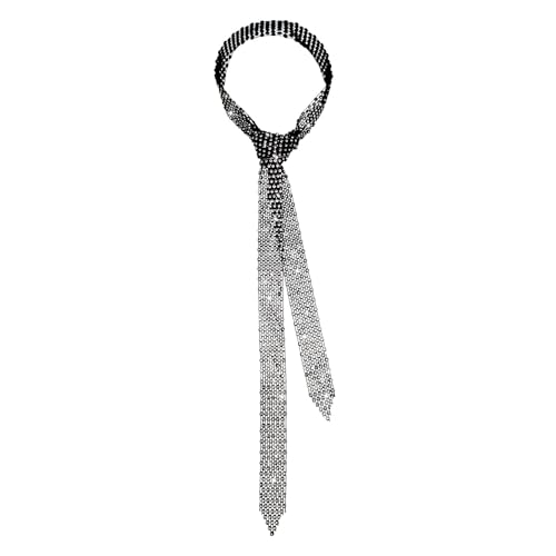 Rhinestone Neck Tie for Women Long Skinny Ties for Women Sparkle Crystal Tie for Prom Wedding Party