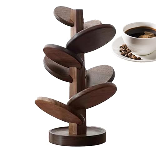 Posavasos de madera, posavasos de madera con de árbol, alfombrilla aislante de mesa en de árbol de madera para ollas y sartenes calientes, 8 salvamanteles extraíbles para la cocina