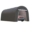Wisteria Lane Domed Carport, Portable Garage with 2 Roll up Doors, Heavy Duty Car Canopy Party Tent, All-Season Storage Shelter Shed Carport for Motorcycle, Boat, Truck, or Garden Tools, 10' x 20'