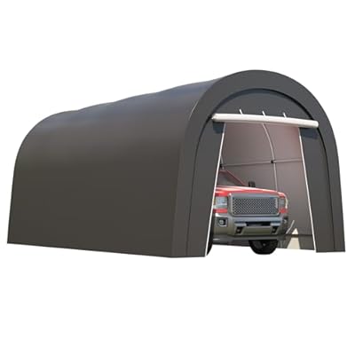 Wisteria Lane Domed Carport, Portable Garage with 2 Roll up Doors, Heavy Duty Car Canopy Party Tent, All-Season Storage Shelter Shed Carport for Motorcycle, Boat, Truck, or Garden Tools, 10' x 20'