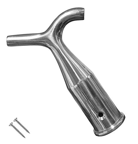 TERF® Traditional Polished Chrome Pole Hook Sash Window Catch Lift Pull Fanlight Skylight Window Loft Attic Blinds Boat Pole Hook including Fixing Screw